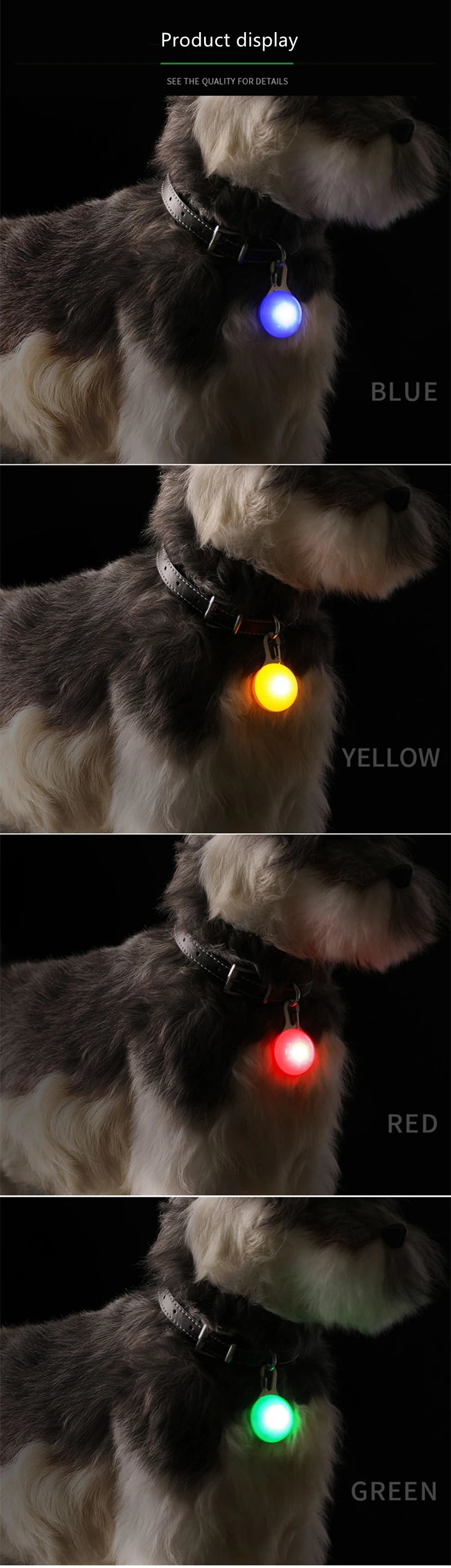 Rechargeable LED Dog Collar Pendant – USB Luminous Pet Light for Night Safety and Decoration