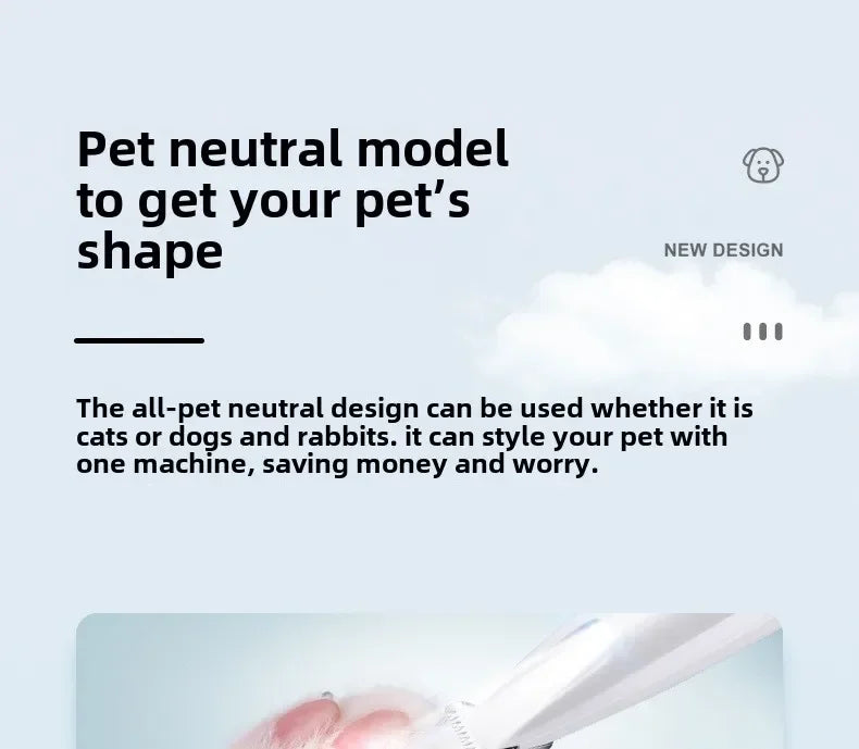 Professional Dog Grooming Clippers & LED Light LCD Display 18mm Wide Blade for Paw Trimming Low Noise Cordless Pet Hair Trimmer