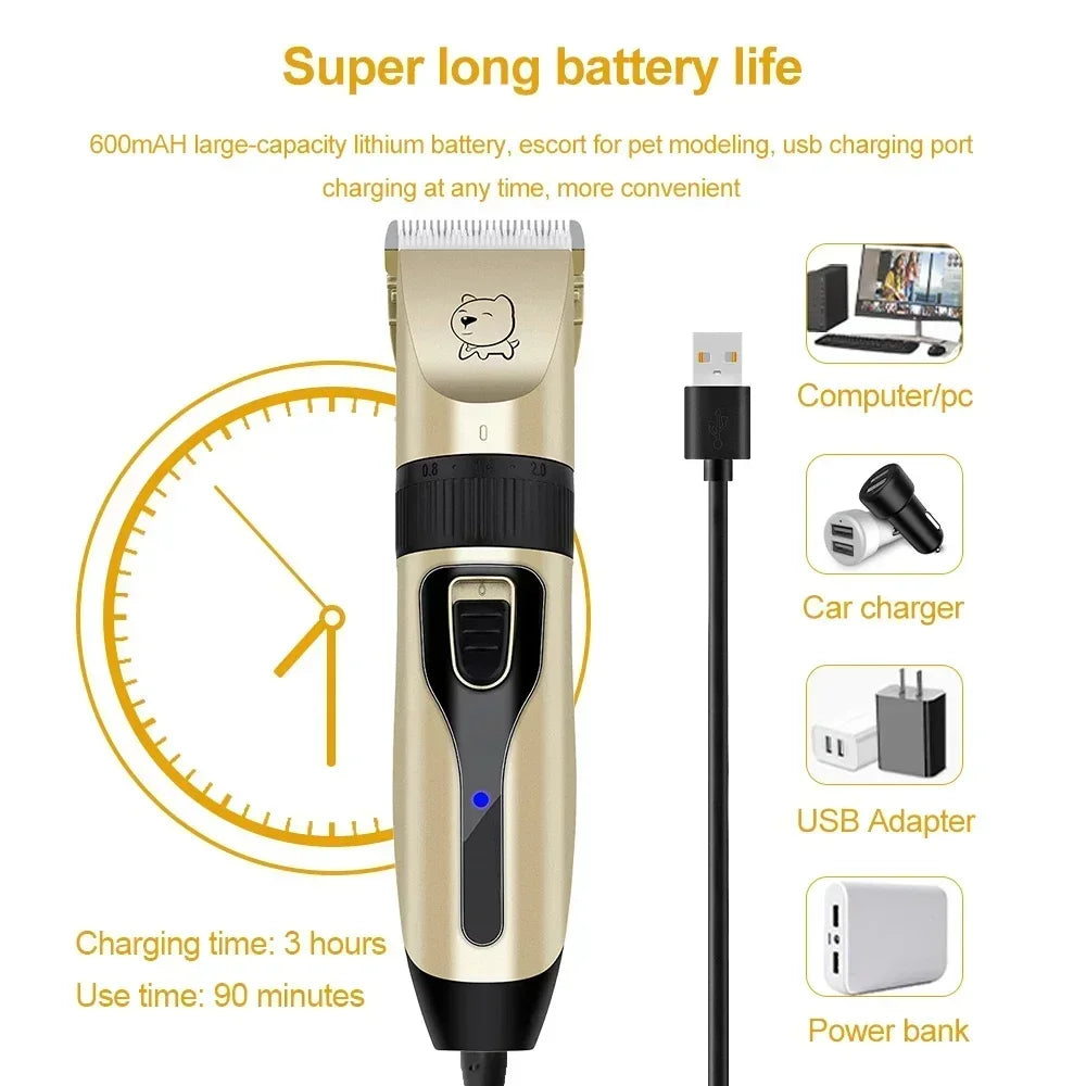 Dog Professional Hair Clipper Electrical Grooming Trimmer for Pets USB Rechargeable Cat Shaver Animals Haircut Machine