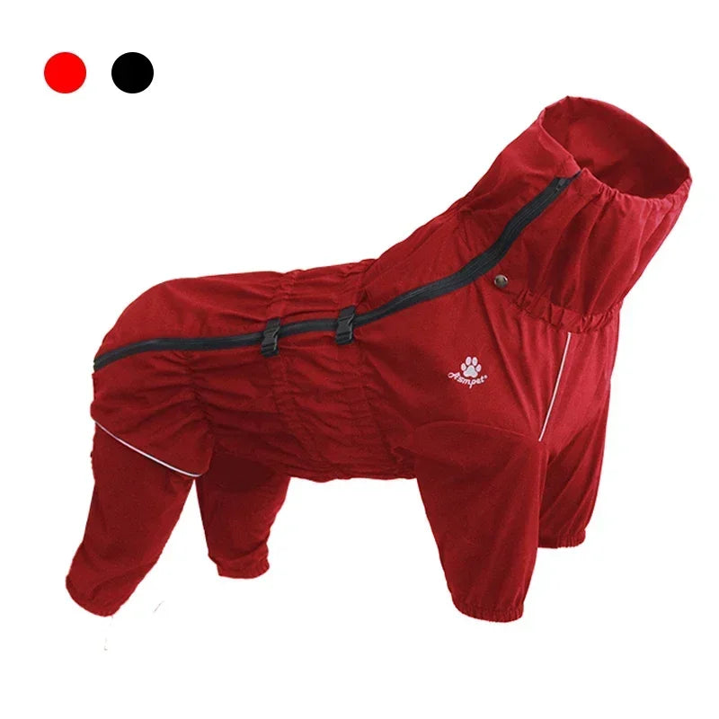 Dog Winter Coat Waterproof Reflective Jacket – Warm Outdoor Raincoat Jumpsuit for Medium & Large Dogs
