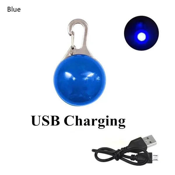 Rechargeable LED Dog Collar Pendant – USB Luminous Pet Light for Night Safety and Decoration