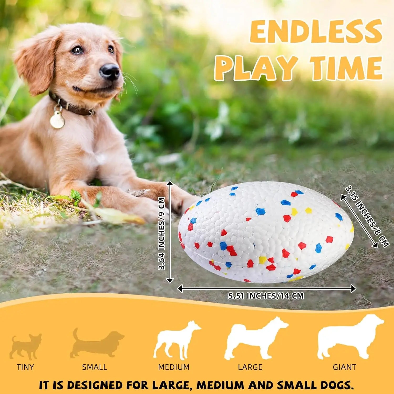 Dog Ball for Aggressive Chewers Tough Large Indestructible Dog Footballs Outdoor Floating Fetch Game Pets Toys