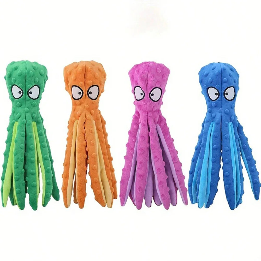 Dog Vocal Toys Octopus Non-stuffed Soft Plush Toy Puppy Educational Teething Chew Toys Pet Supplies for Small Medium Dogs