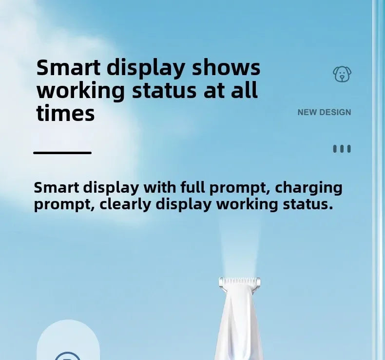 Professional Dog Grooming Clippers & LED Light LCD Display 18mm Wide Blade for Paw Trimming Low Noise Cordless Pet Hair Trimmer