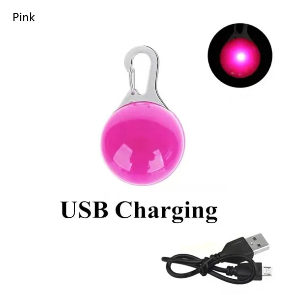 Rechargeable LED Dog Collar Pendant – USB Luminous Pet Light for Night Safety and Decoration