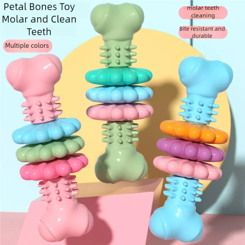 Pet Teething Toy TPR Bone Meaty Dog Toy Gnawing Resistance Interactive Dog Bone For Small Medium Dogs