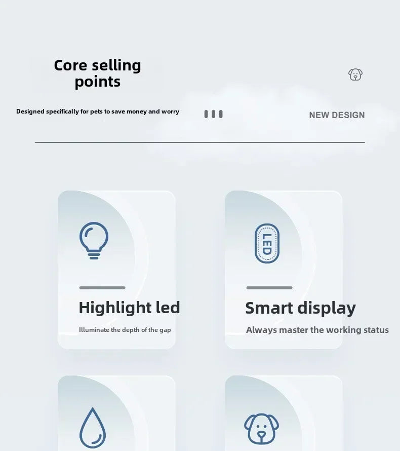 Professional Dog Grooming Clippers & LED Light LCD Display 18mm Wide Blade for Paw Trimming Low Noise Cordless Pet Hair Trimmer