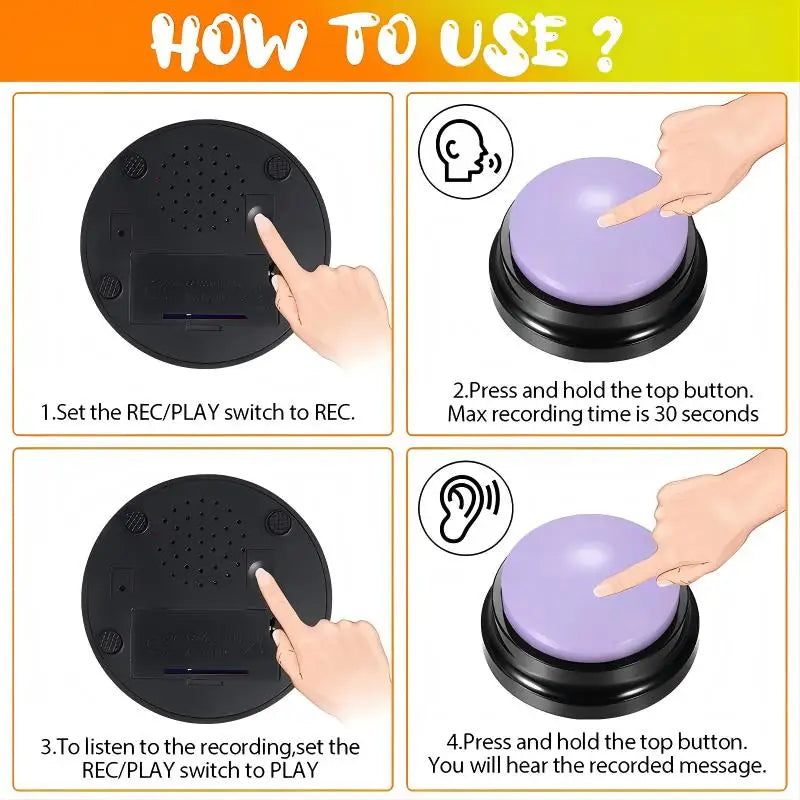 Recordable Pet Communication Buttons – Travel Toy Set for Dogs and Cats