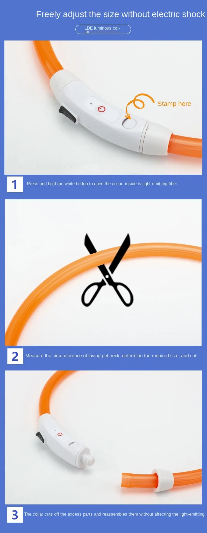 LED USB Rechargeable Dog Collar – Luminous Night Safety Collar with Flashing Glow for Pets, Anti-Loss Accessory