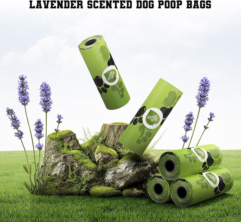 New Pet Biodegradable Trash Bag Dog Poop Bags Bulk Biobase Scented Poo Bag Degradable Cat Waste Bags Dog Poop Dispenser Gifts