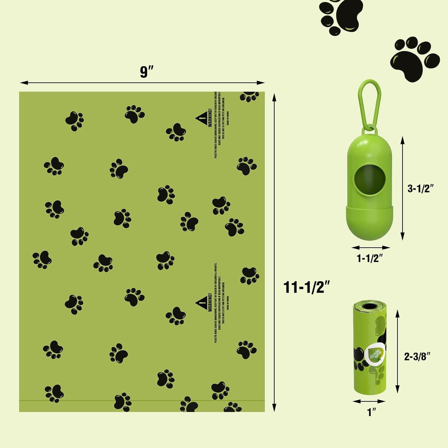 New Pet Biodegradable Trash Bag Dog Poop Bags Bulk Biobase Scented Poo Bag Degradable Cat Waste Bags Dog Poop Dispenser Gifts
