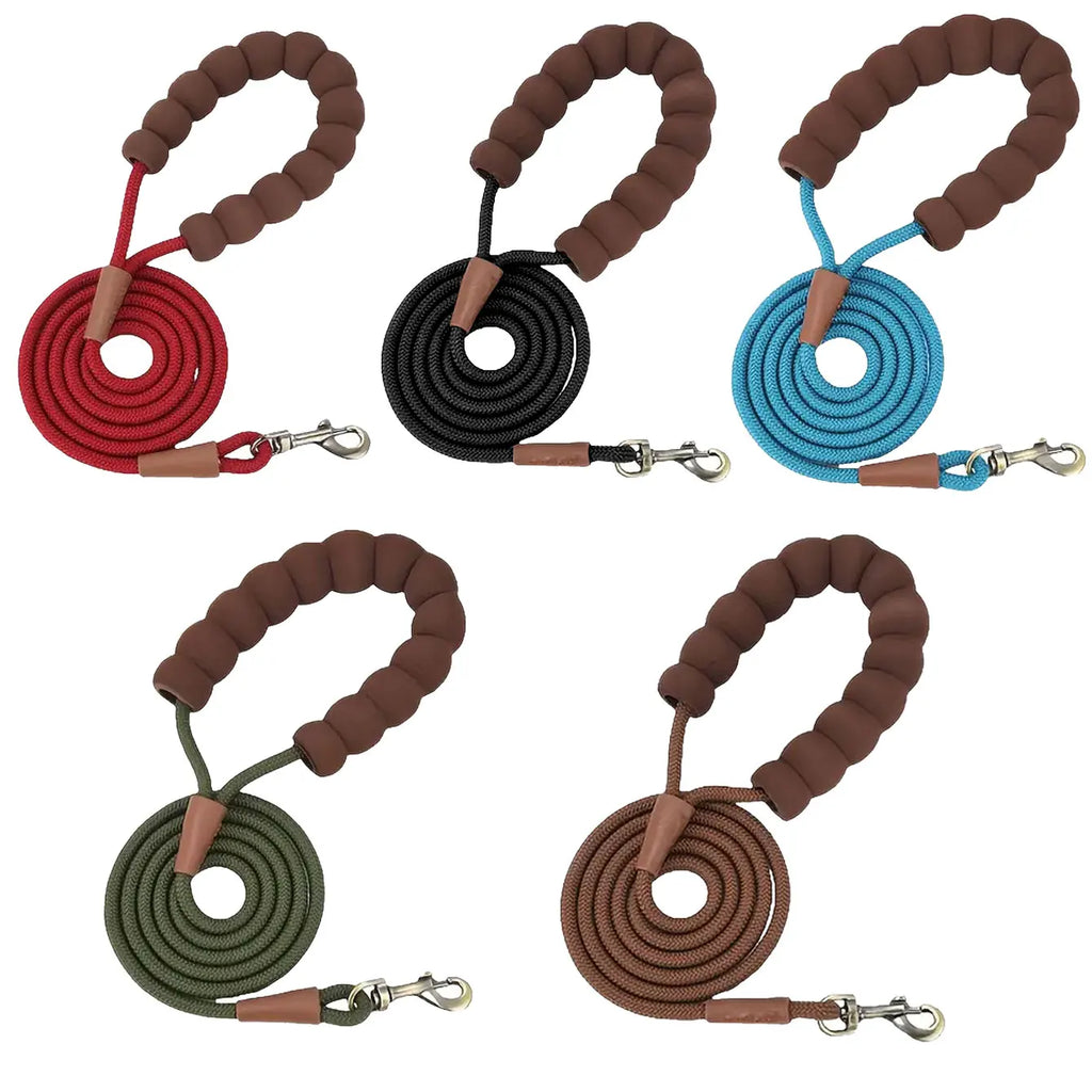 LL039--pet dog leash, 1.5-meter high density rope, soft handle, alloy buckle.
