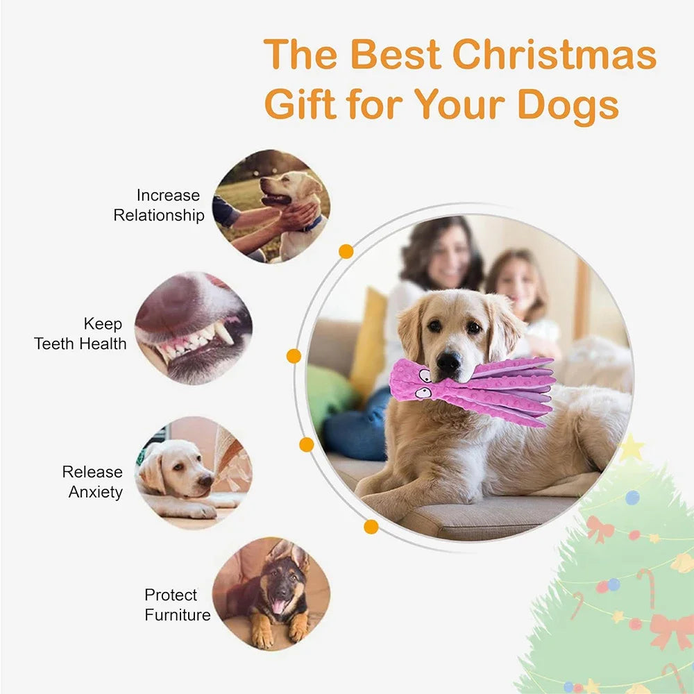 Dog Vocal Toys Octopus Non-stuffed Soft Plush Toy Puppy Educational Teething Chew Toys Pet Supplies for Small Medium Dogs