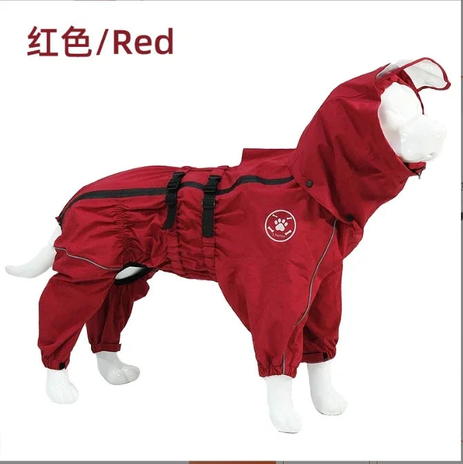Dog Winter Coat Waterproof Reflective Jacket – Warm Outdoor Raincoat Jumpsuit for Medium & Large Dogs