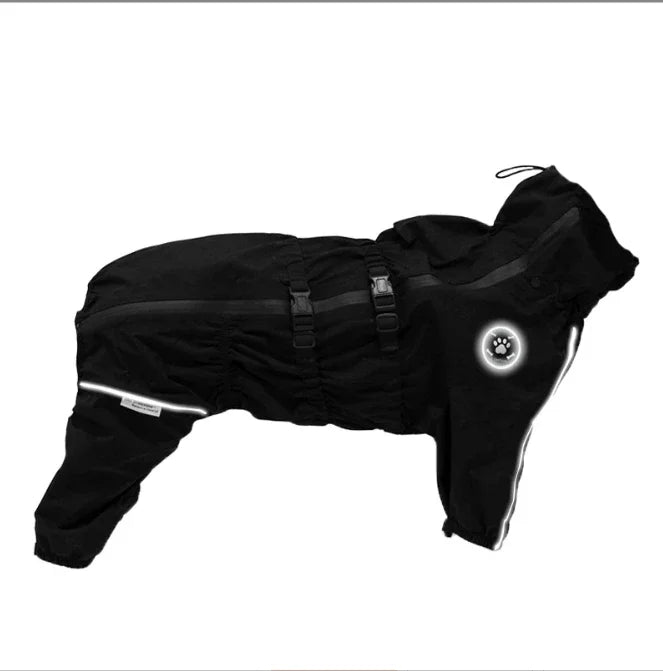 Dog Winter Coat Waterproof Reflective Jacket – Warm Outdoor Raincoat Jumpsuit for Medium & Large Dogs