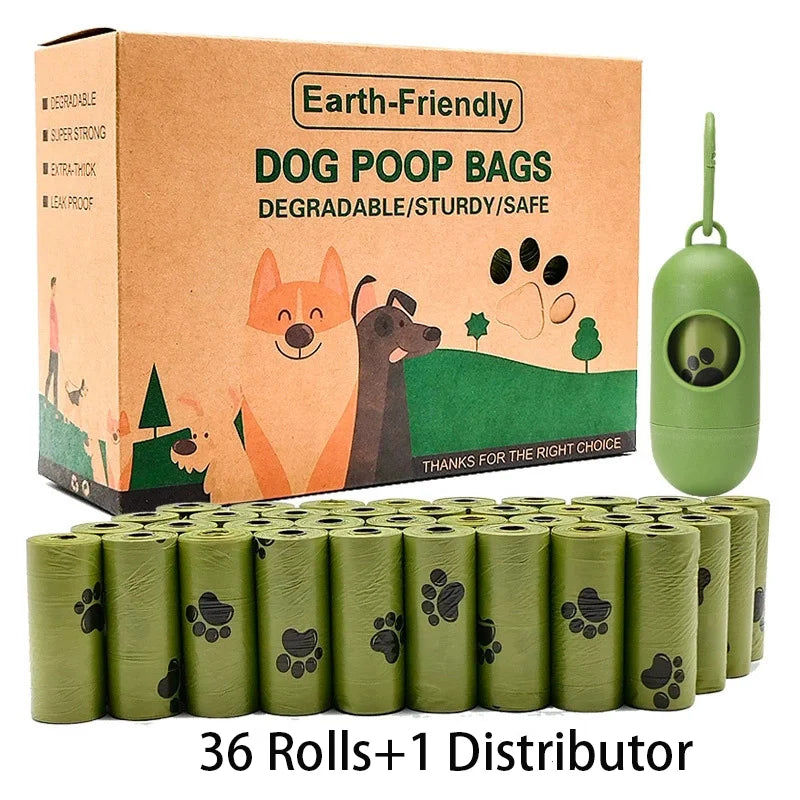 New Pet Biodegradable Trash Bag Dog Poop Bags Bulk Biobase Scented Poo Bag Degradable Cat Waste Bags Dog Poop Dispenser Gifts