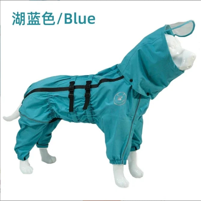 Dog Winter Coat Waterproof Reflective Jacket – Warm Outdoor Raincoat Jumpsuit for Medium & Large Dogs
