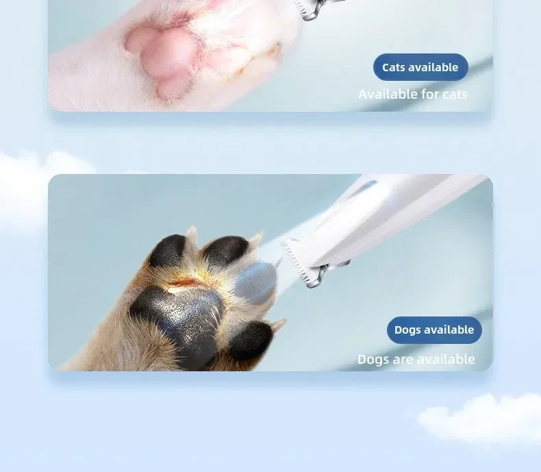 Professional Dog Grooming Clippers & LED Light LCD Display 18mm Wide Blade for Paw Trimming Low Noise Cordless Pet Hair Trimmer