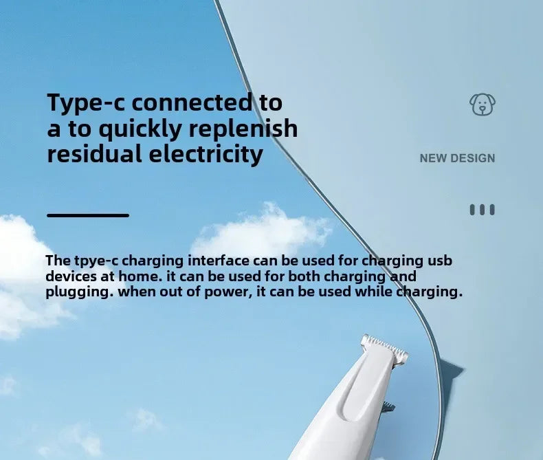 Professional Dog Grooming Clippers & LED Light LCD Display 18mm Wide Blade for Paw Trimming Low Noise Cordless Pet Hair Trimmer