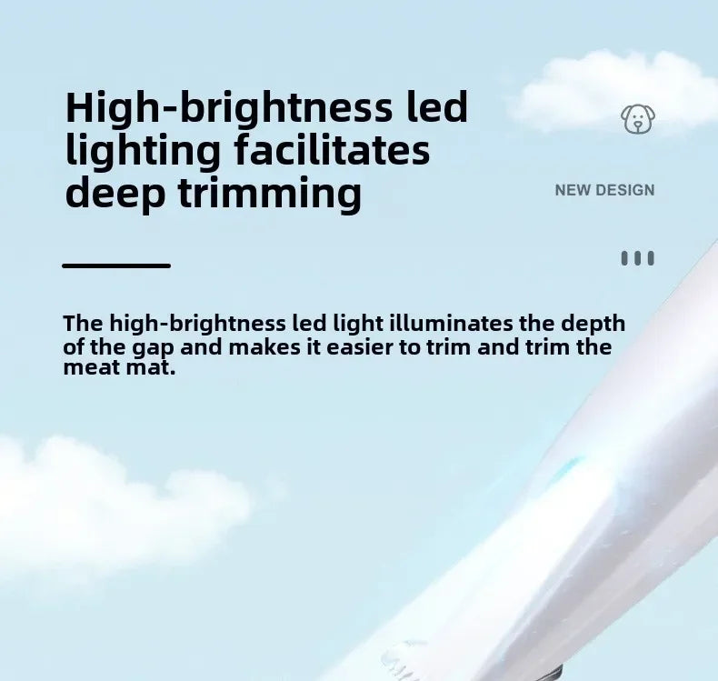 Professional Dog Grooming Clippers & LED Light LCD Display 18mm Wide Blade for Paw Trimming Low Noise Cordless Pet Hair Trimmer