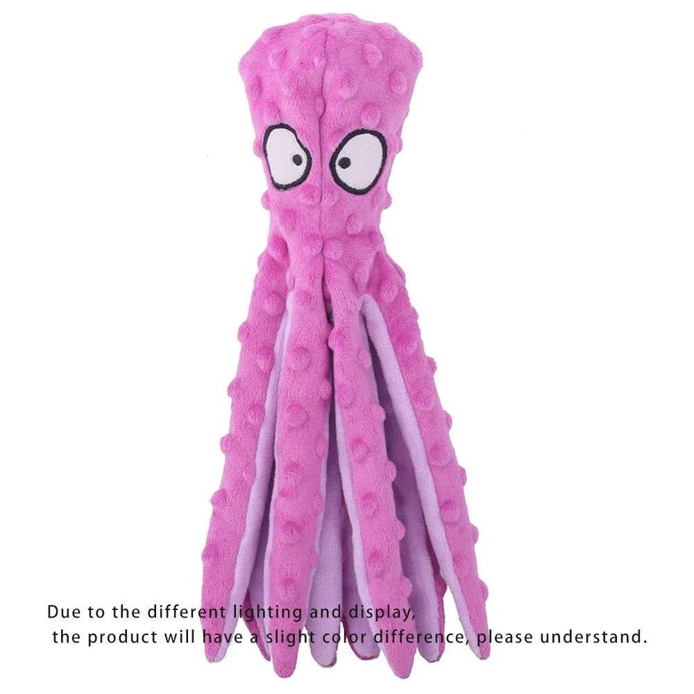 Dog Vocal Toys Octopus Non-stuffed Soft Plush Toy Puppy Educational Teething Chew Toys Pet Supplies for Small Medium Dogs