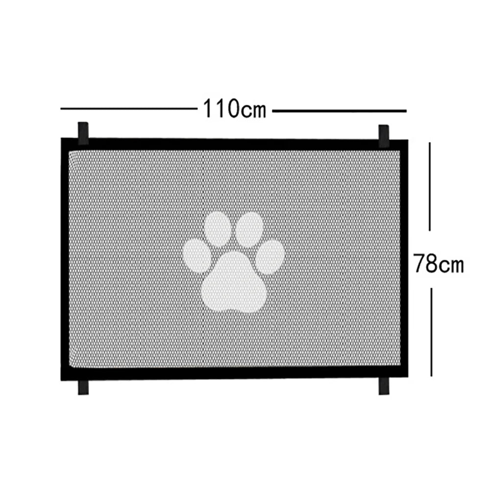 Dog Gate for Stairs - Pet House Screen Door with 4 Hooks, Indoor Safety Fence Barrier, Stairway Pet Gate for Dogs Cats