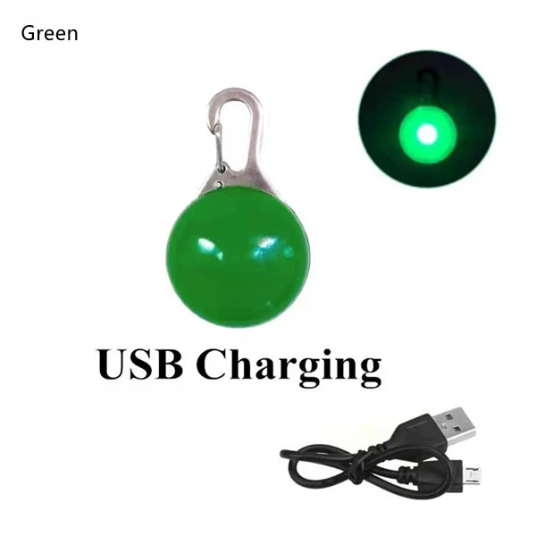 Rechargeable LED Dog Collar Pendant – USB Luminous Pet Light for Night Safety and Decoration