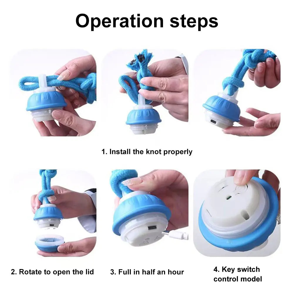 Interactive Dog Toy Ball with Rope Electronic Motion Activated Rolling Ball for Indoor Cat Dog Play Toys for Puppy Training Ball