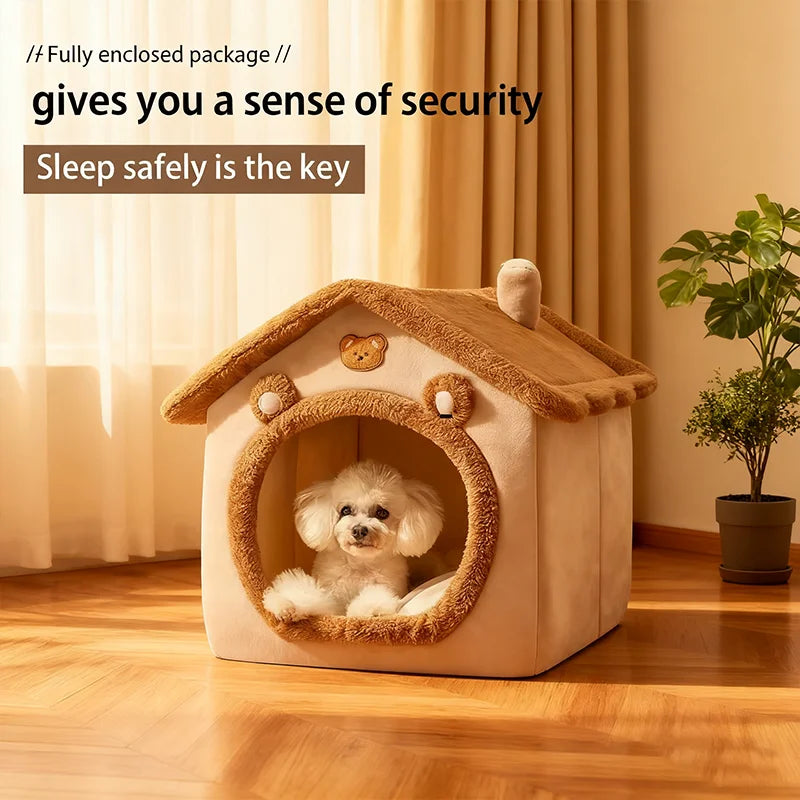 SHXI Foldable Dog House – Detachable, Washable, Indoor & Outdoor Pet Bed for Small Dogs