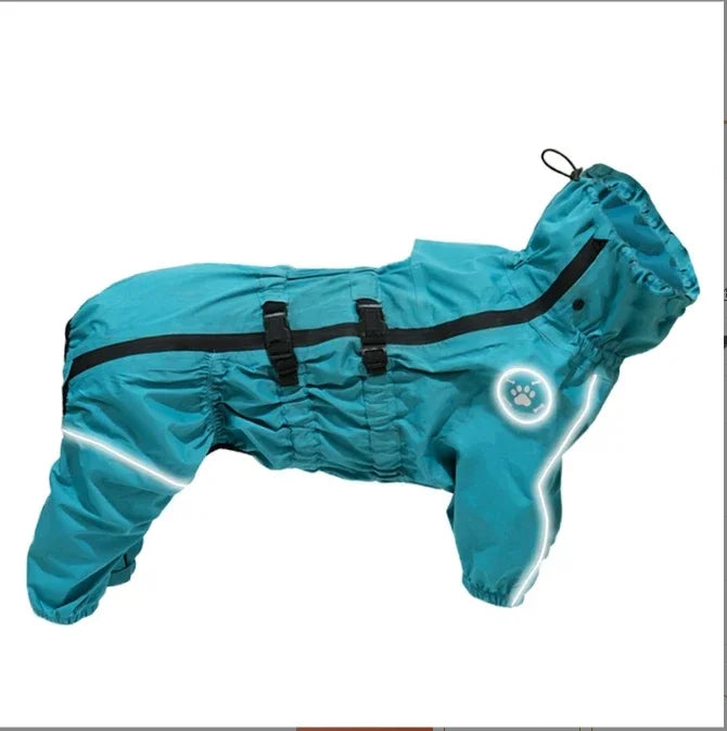 Dog Winter Coat Waterproof Reflective Jacket – Warm Outdoor Raincoat Jumpsuit for Medium & Large Dogs