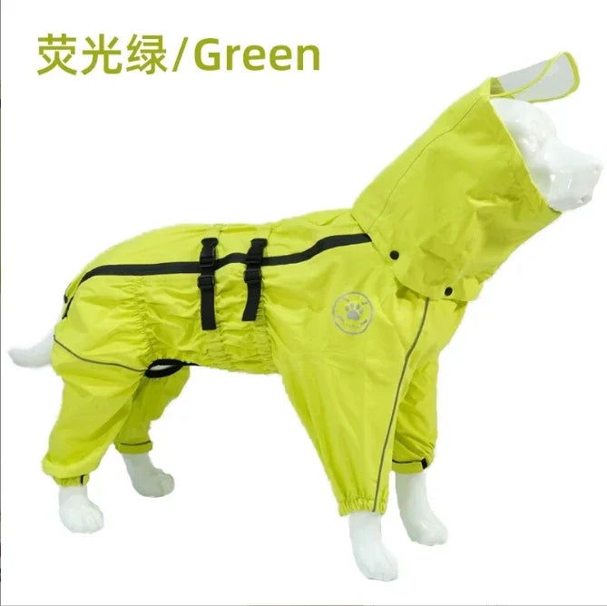 Dog Winter Coat Waterproof Reflective Jacket – Warm Outdoor Raincoat Jumpsuit for Medium & Large Dogs