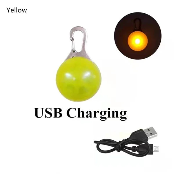 Rechargeable LED Dog Collar Pendant – USB Luminous Pet Light for Night Safety and Decoration