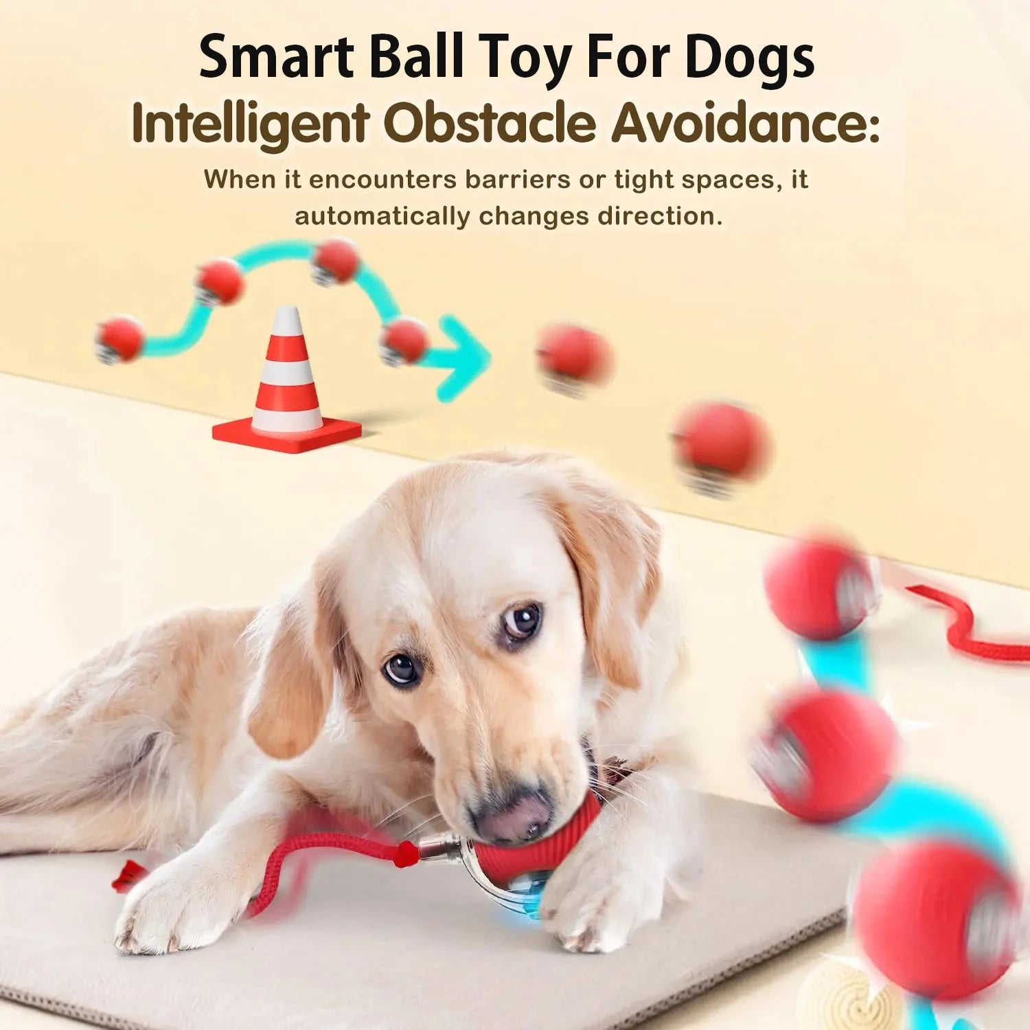 New Dog Interactive Ball Toy,Automatic Rolling Dog Ball Rechargeable,Smart Puppy Interactive Toy,Intelligent Balls Toy for Dogs
