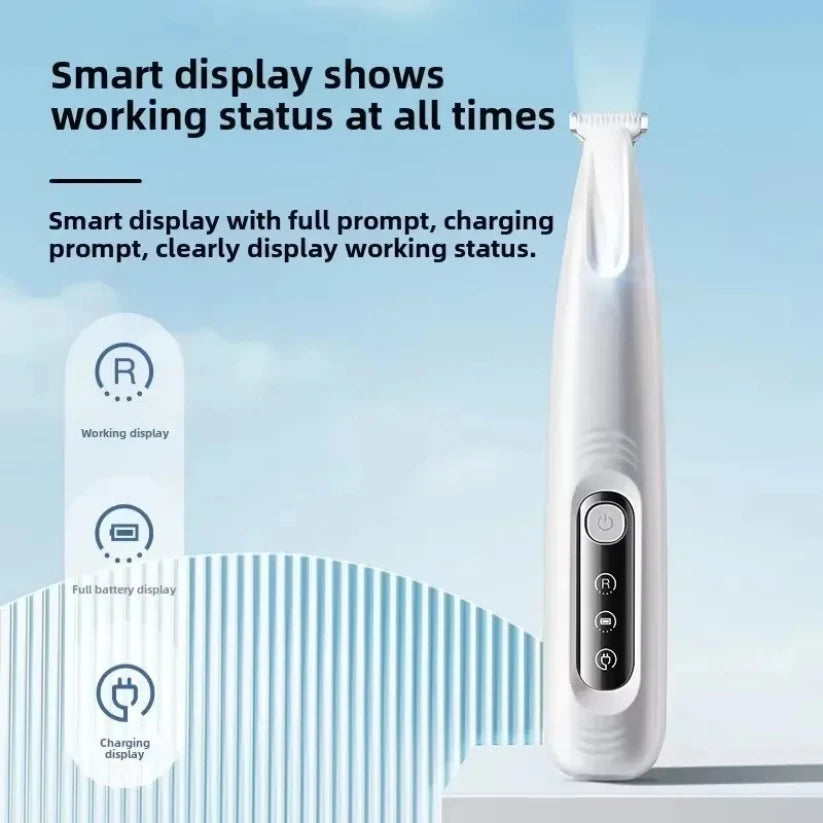 Professional Dog Grooming Clippers & LED Light LCD Display 18mm Wide Blade for Paw Trimming Low Noise Cordless Pet Hair Trimmer