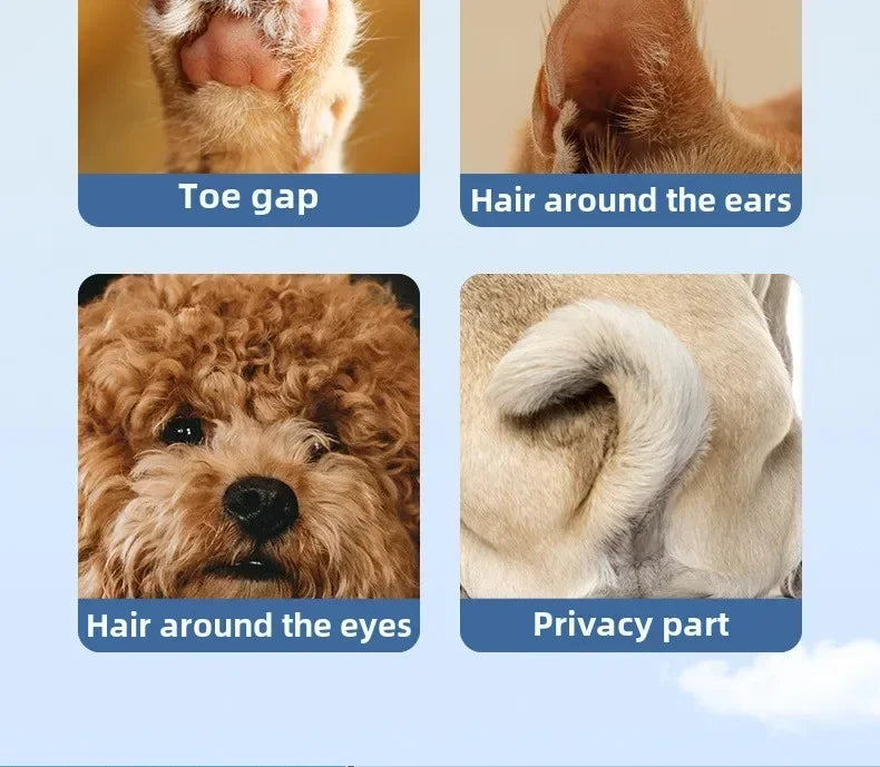 Professional Dog Grooming Clippers & LED Light LCD Display 18mm Wide Blade for Paw Trimming Low Noise Cordless Pet Hair Trimmer