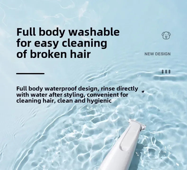 Professional Dog Grooming Clippers & LED Light LCD Display 18mm Wide Blade for Paw Trimming Low Noise Cordless Pet Hair Trimmer