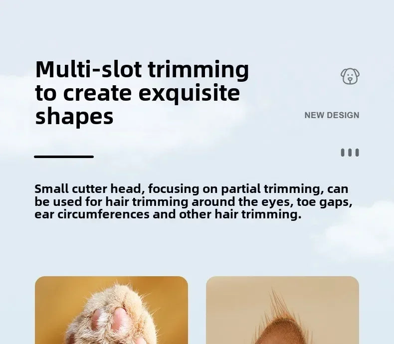 Professional Dog Grooming Clippers & LED Light LCD Display 18mm Wide Blade for Paw Trimming Low Noise Cordless Pet Hair Trimmer