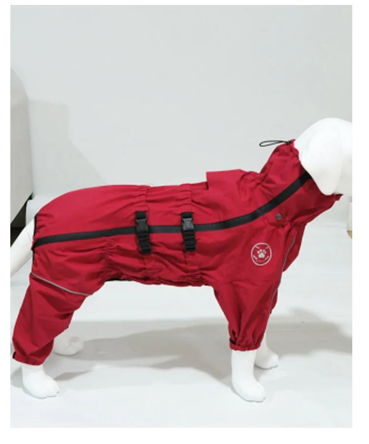 Dog Winter Coat Waterproof Reflective Jacket – Warm Outdoor Raincoat Jumpsuit for Medium & Large Dogs